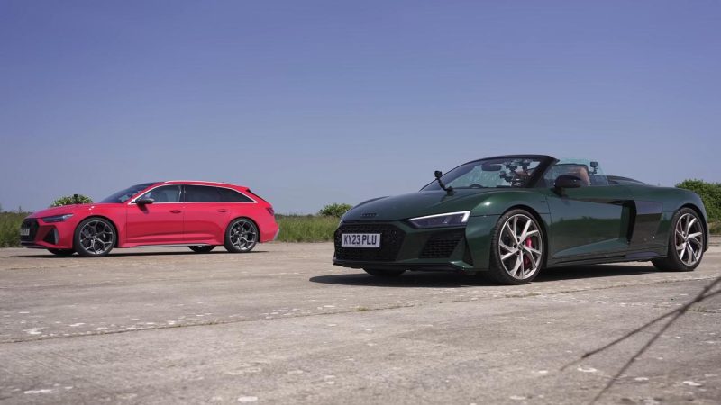 Audi RS 6 Avant vs R8 drag race