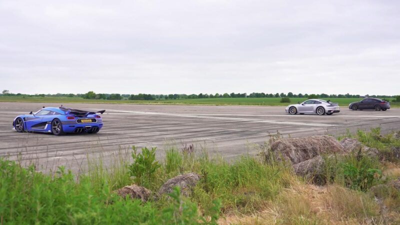 Koenigsegg Agera RST vs Audi TT vs Porsche 911 Turbo S