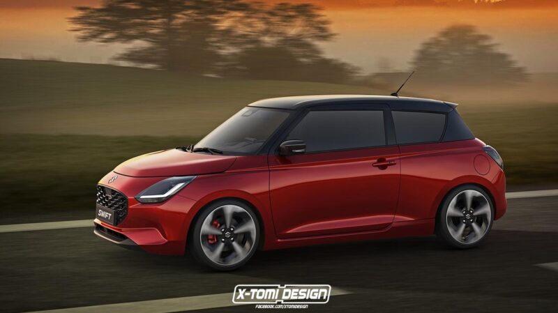 Suzuki Swift tre porte render X-Tomi Design