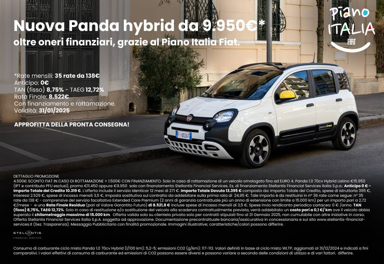 Fiat Panda offerta gennaio 2025