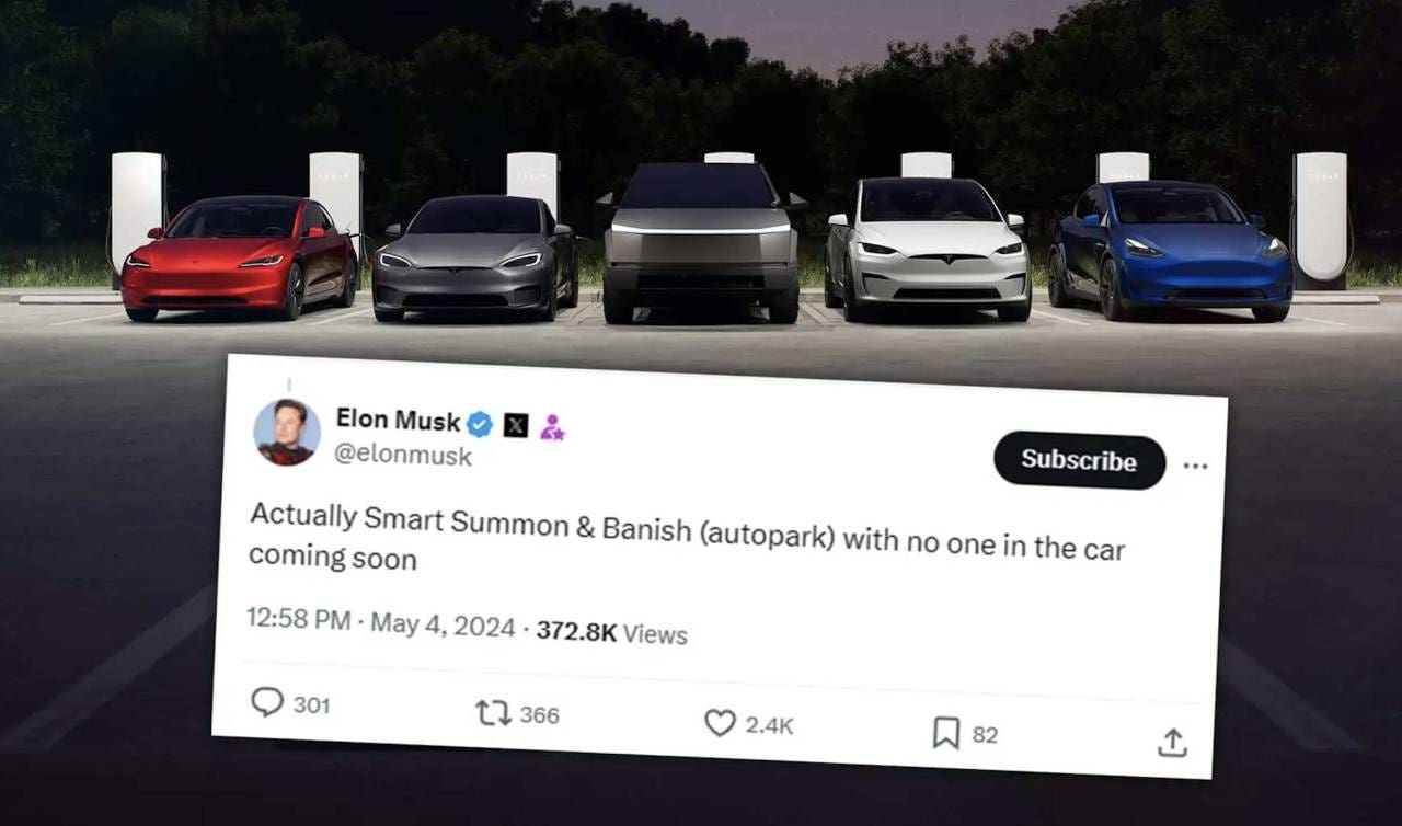 Tesla Actually Smart Summon per spostare l’auto da remoto