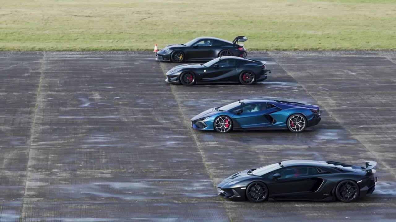 Drag race Lamborghini, Ferrari e Porsche, la sfida